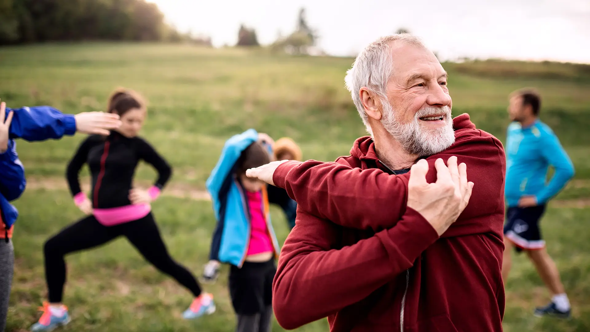 Man exercising in the park.